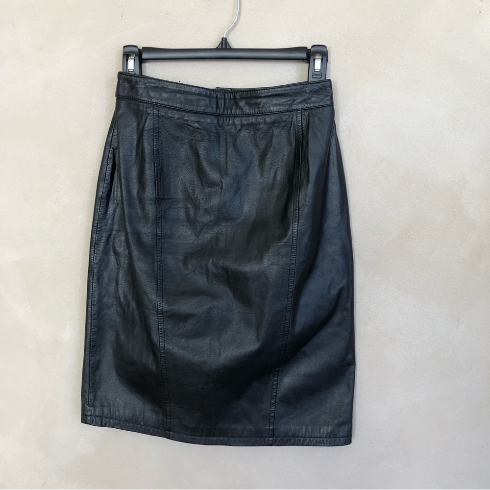 Vintage Pelle Cuir leather pencil skirt
